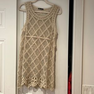 Zara cream crochet dress (Small)